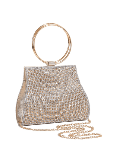 Women's Glass Diamond Handbag Evening Bags Clutch Purse Lady Clutches Evening Bag, Drestiny, Clutches, Handbags, Purses, Gold, United States, USA, Canada, Australia, New Zealand, United Kingdom, UK, Glass diamond handbag, diamond glass clutch, crystal evening bag, crystal clutch bag, rhinestone clutch, rhinestone handbag, sparkly handbag, sparkly clutch, bridal clutch, wedding handbag, shopdrestiny.com